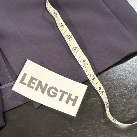 Massimo Dutti Navy Midi Dress Puff Sleeve Old Money Office Siren Womens Size 6 - Picture 16 of 16